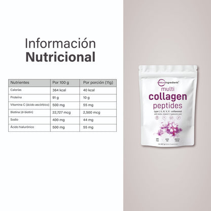 Multi Collagen Peptides - Rejuvenece tu Piel, Cabello y Articulaciones, ¡Compra 1 y Lleva 1 gratis!